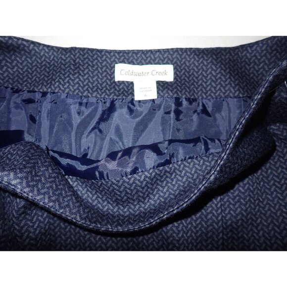 Coldwater Creek Ponte‎ Chevron A line Skirt Women 5 gray New Classic Career - Picture 4 of 6